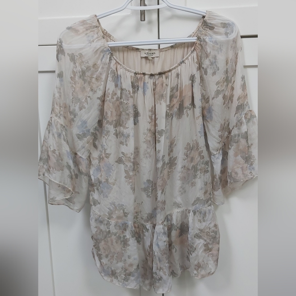 Via Signoria floral silk top